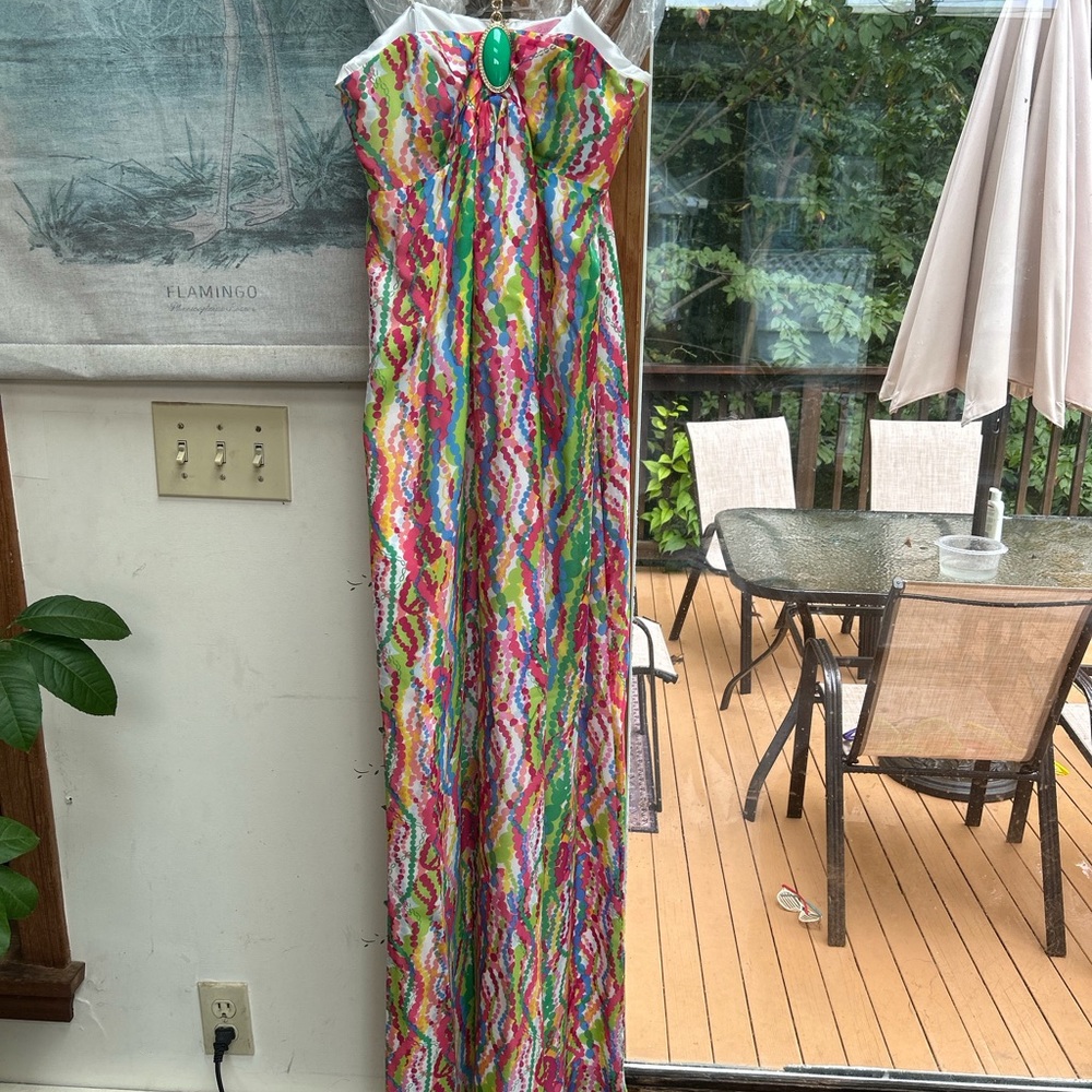 Lilly Pulitzer long dress dripping in jewels s 4